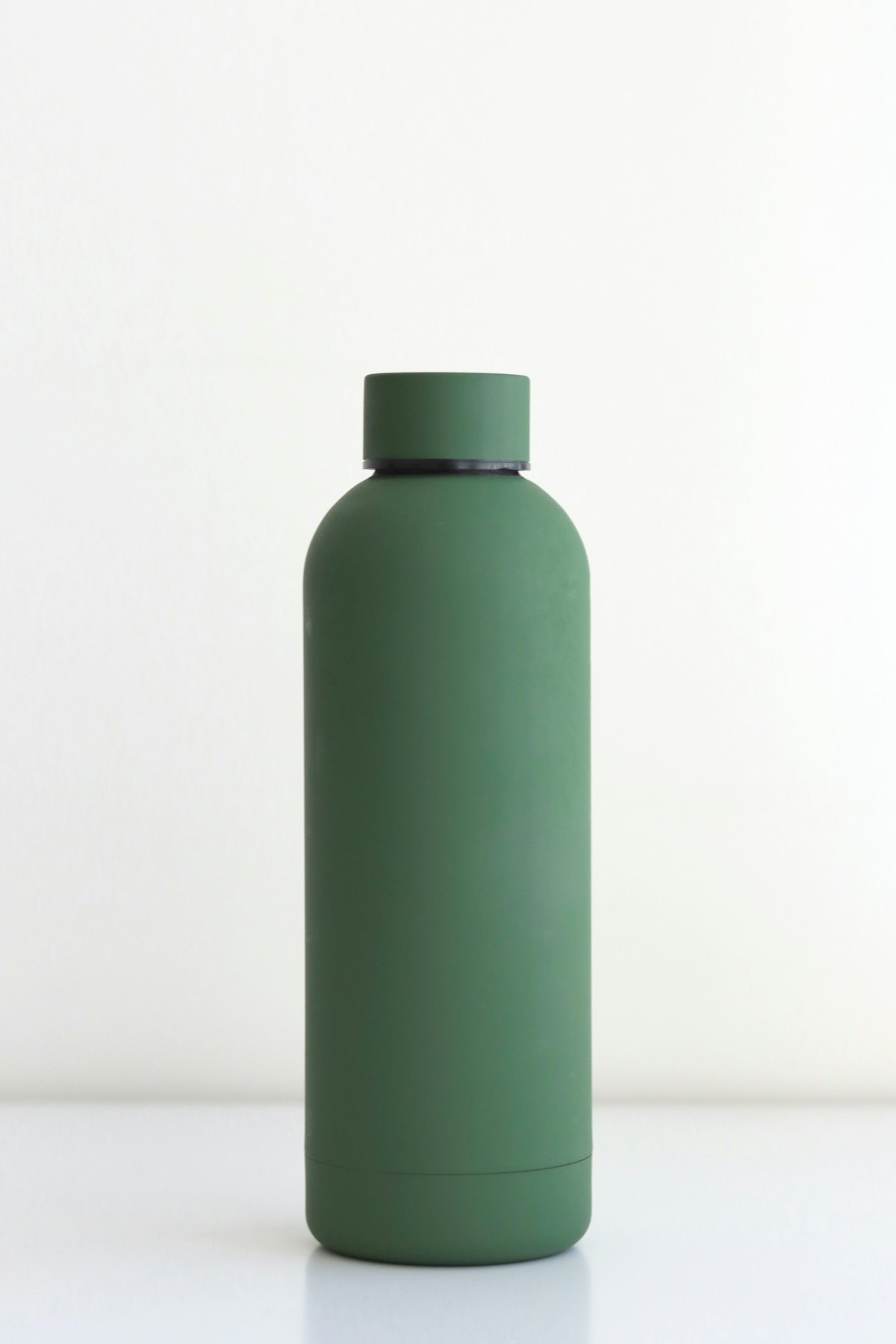 Green insulated steel water bottle