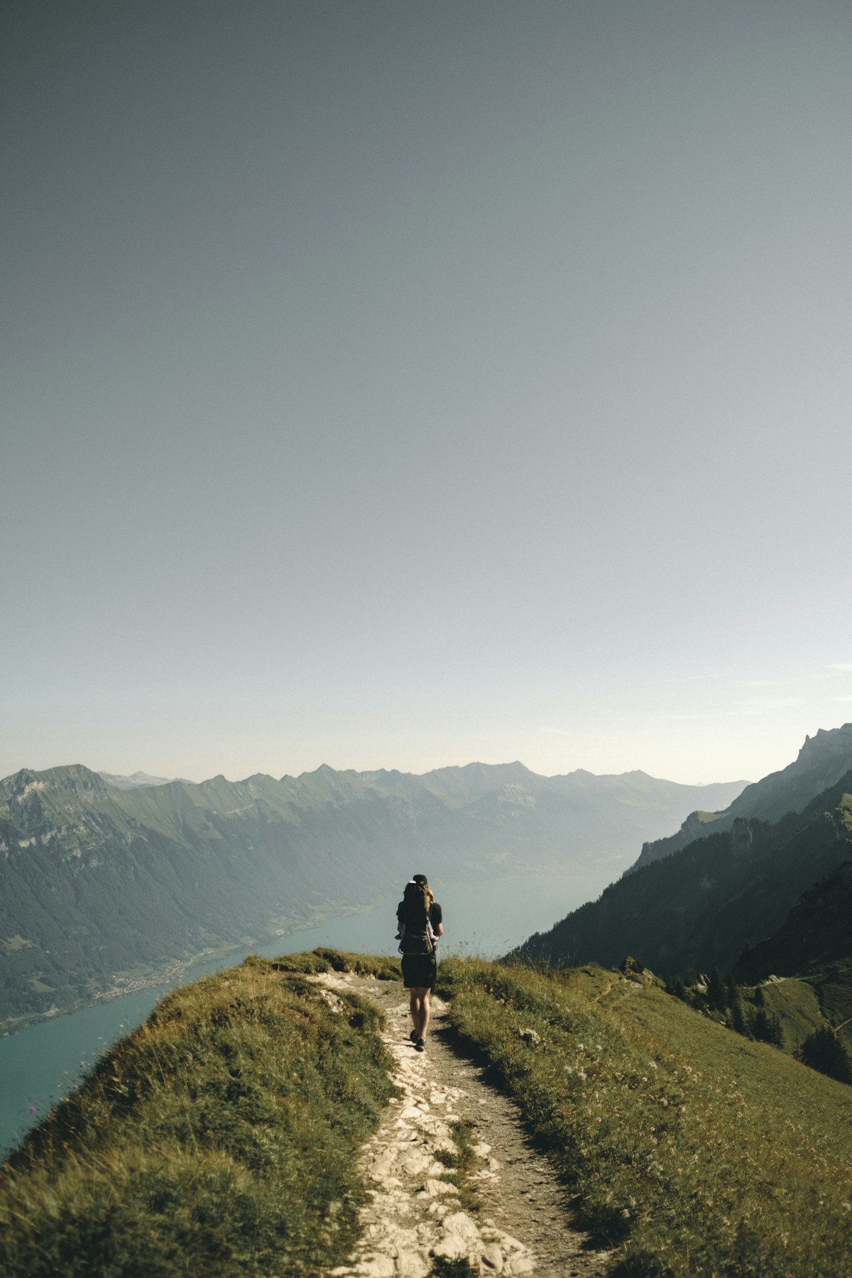Hiker standing on a summit